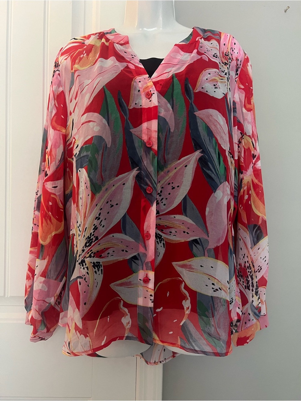 NWOT CHICOS DREAMY LILY TOP BLOUSE SZ 2/12/LG MSRP $99 - Picture 2 of 12